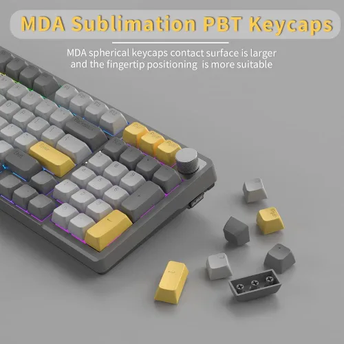 Vista 3 de NACODEX AK966 - Teclado de montaje de junta intercambiable en caliente de 96 teclas Increíble teclado de 10000 mAh Bluetooth 24G teclado