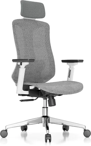 Vista 10 de Logicfox Silla de oficina ergonómica, silla de escritorio de malla con Negro - Asiento de malla