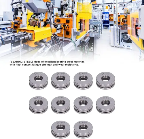 Vista 5 de Kit de rodamientos axiales de metal axial desmontable de alta precisión de 10 piezas (51100)
