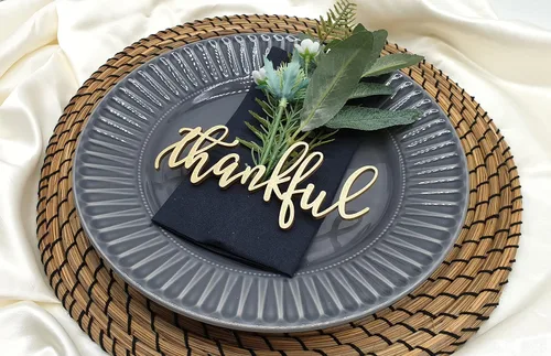 Vista 2 de Tarjetas de lugar agradecido, tarjetas de lugar de Navidad personalizadas, ajuste de lugar de cena personalizado, decoración de mesa de otoño