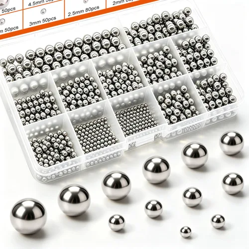 Vista 8 de weideer 430pcs Bolas de acero inoxidable de precisión bolas de rodamiento de bicicleta Bolas de mezcla de metal Kit surtido 1/4 "7/32" 3/16" 5/32