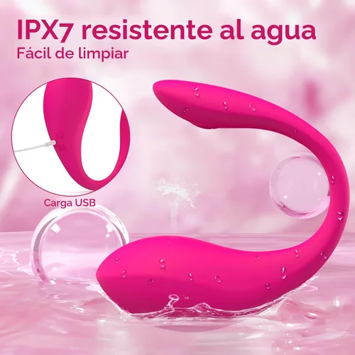 Vista 5 de Vibrador portátil con APP y control remoto, juguetes sexuales para mujer con 9 modos de vibración, juguetes sexuales femeninos para mujeres