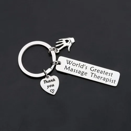 Vista 3 de WSNANG Regalo para terapeuta de masaje, llavero de terapeuta de masaje más grande del mundo con dije de mano curativa, regalo para terapeuta