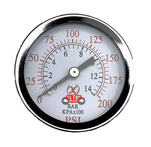 Vista 5 de Medidor de presión de aire de 1-1/2" con montaje inferior en el lado, rosca NPT de 1/8", esfera de 1-1/2" - 0 a 160 PSI