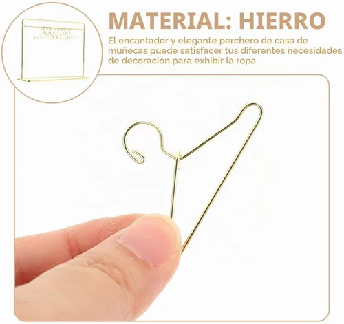Vista 4 de Toddmomy - Perchero miniatura para muñecas con 10 mini perchas de metal para muñecas de ropa, soporte de almacenamiento para accesorios de casa