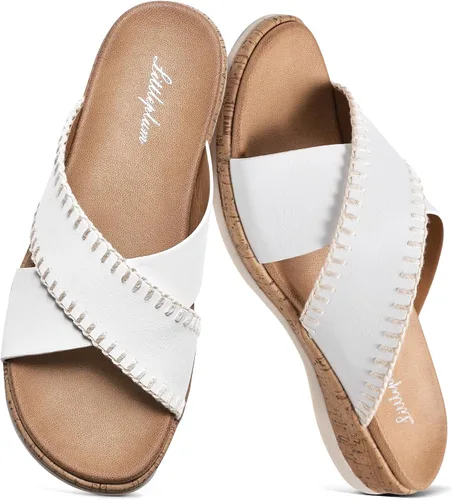 Vista 10 de Littleplum Sandalias para mujer, con soporte de arco, cómodas, planas, transpirables, ajustables, ortopédicas, para caminar, playa, viajes