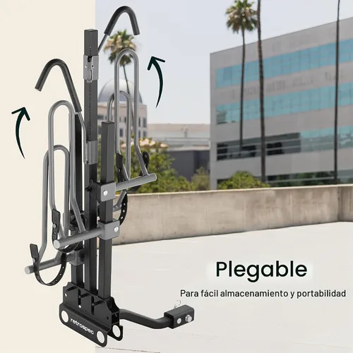 Vista 4 de Retrospec Lenox - Soporte para bicicleta con receptor de 2 pulgadas, 2 portabicicletas, clase II o III