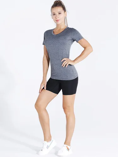 Vista 3 de CADMUS - Camisetas de compresión para mujer, paquete de 3/4/5 unidades, para correr, atléticas, de manga corta, para entrenamiento, yoga, gimnasio