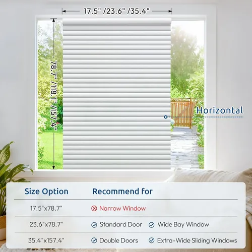 Vista 2 de rabbitgoo Película de privacidad para ventana, película de vidrio esmerilado para baño, adhesivo estático no adhesivo extraíble para puerta