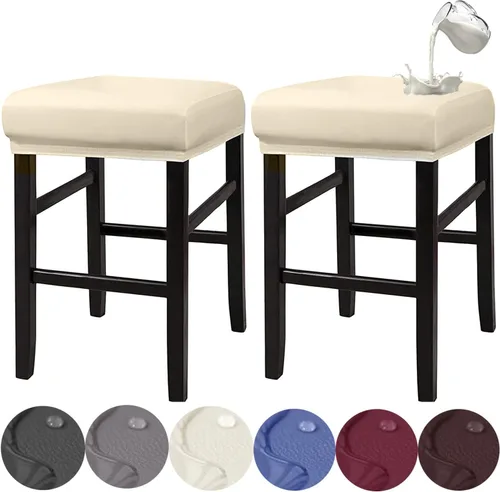 Vista 11 de HFCNMY Fundas de taburete rectangulares, elásticas, impermeables, de poliuretano, rectangulares, fundas de taburete de tocador, fundas de taburete