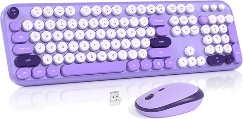 Vista 12 de MOWUX - Combo de teclado y mouse inalámbricos para Windows, teclado inalámbrico externo de tamaño completo 2.4G, mouse compacto, 8 teclas multimedia