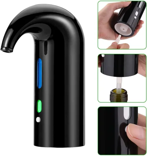 Vista 2 de Aireador de vino eléctrico - Decantador portátil de un solo toque y bomba dispensadora para vino tinto y blanco, oxidante automático