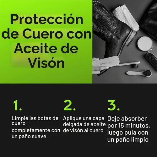 Vista 4 de Griffin - Aceite de visón para cuero, acondicionador de botas y suavizante