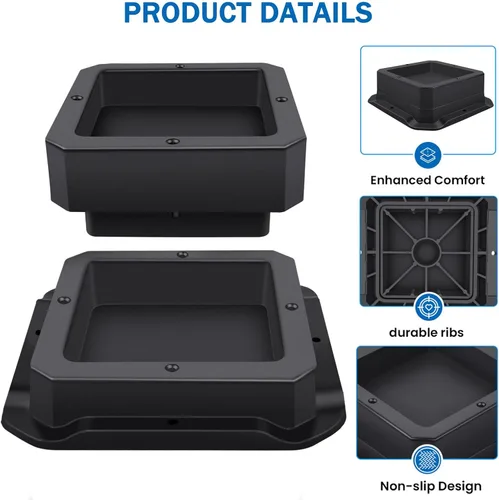 Vista 3 de ANNKUT Elevadores de muebles de 1 pulgada, elevadores de cama resistentes, elevadores de escritorio para elevación de sillas y patas de mesa, 4