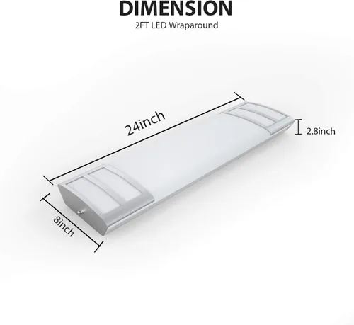 Vista 2 de FAITHSAIL - Luces LED de 2 pies, 20 W, 2200 lm, luces LED lineales de montaje empotrado, 4000 K, luz blanca neutra, lámpara de techo LED para cocina