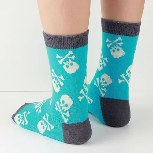 Vista 2 de COTTON DAY Kids Boys Fun Novelty Socks Colorful Pattern Design Shark Scull Robot Dinosaur