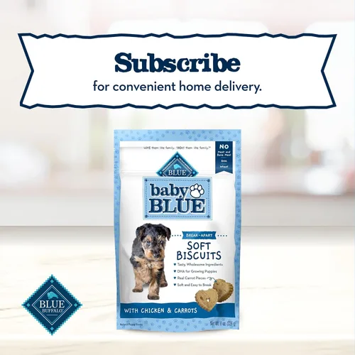 Vista 10 de Blue Buffalo Baby Blue Galletas Blandas con DHA, Golosinas Naturales para Cachorros, Ideales para Entrenamiento, con Pollo y Zanahorias, Bolsa de 8