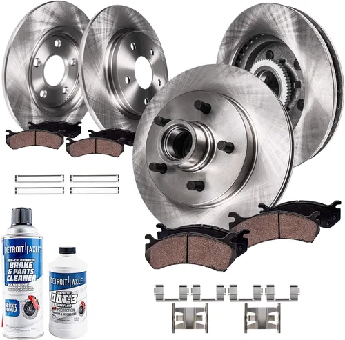 Vista 16 de Detroit Axle - Kit de frenos para 15-20 Volkswagen Passat, 12.28 pulgadas delanteras y 10.70 pulgadas trasero rotores de freno de disco pastillas