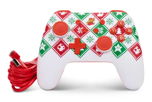 Vista 9 de PowerA Wired Controller for Nintendo Switch - Mario Holiday Sweater