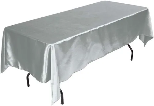 Vista 7 de Tektrum Mantel rectangular de satén sedoso de 60 x 102 pulgadas, 60 x 102 pulgadas, tela de alta calidad, lo mejor para bodas, fiestas, banquetes