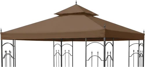 Vista 8 de Garden Winds Cubierta superior de repuesto de ajuste personalizado compatible con The Hampton Bay 61821, HD-61821 Arrow Gazebo - Classic Sand Beige