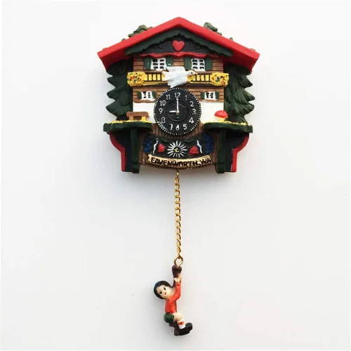 Vista 6 de Reloj de cuco estilo Leavenworth Washington State USA America Nevera Magnet Souvenir Gift Collection