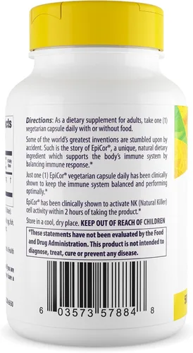 Vista 2 de Healthy Origins EpiCor Levadura Seca 500 mg, 30 Cápsulas Vegetales