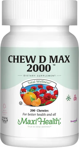 Vista 9 de Maxi Health Suplemento masticable de vitamina D3 de 2000 UI – Delicioso sabor natural de goma de mascar – Apoya la absorción de calcio, la salud