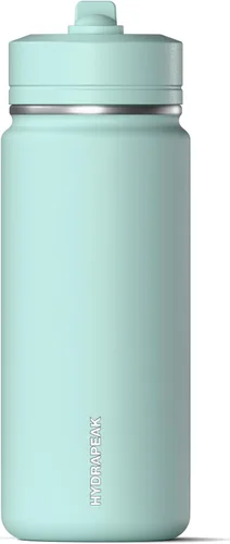 Vista 16 de Hydrapeak Mini botella de agua de 20 onzas con tapa con popote, aislamiento de doble pared de acero inoxidable Botella a prueba de fugas y Alpine