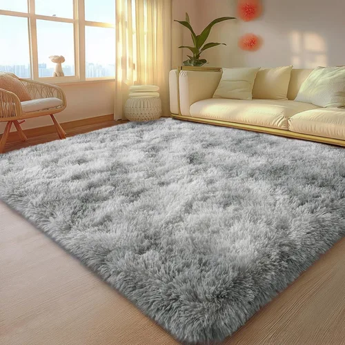 Vista 104 de Mugorn - Alfombras suaves y esponjosas de 2 x 3 pies para el hogar, alfombra pequeña con 4 mallas antideslizantes, color negro, 2 x 3 pies