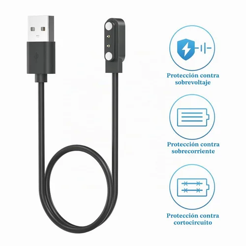 Vista 6 de Vancle Paquete de 2 cargadores de reloj inteligente Gloryfit, cable de carga USB magnético para relojes inteligentes GloryFit T80 T70 T60 T50 P99