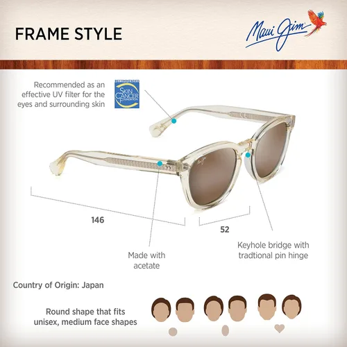 Vista 6 de Maui Jim Mens and Womens Cheetah 5 Polarized Classic Sunglasses