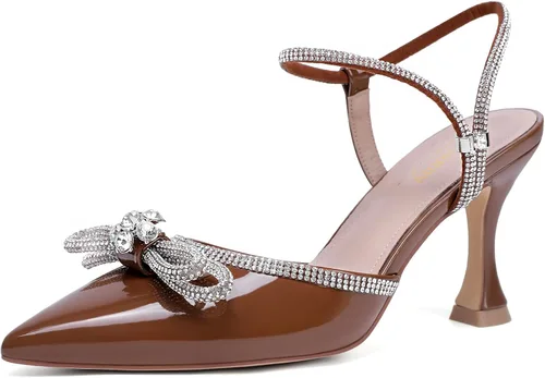Vista 22 de Susanny - Zapatos de tacón bajo con strass para mujer, con punta puntiaguda, de tacón kitten, con cierre, ajustables, con correa, para vestido