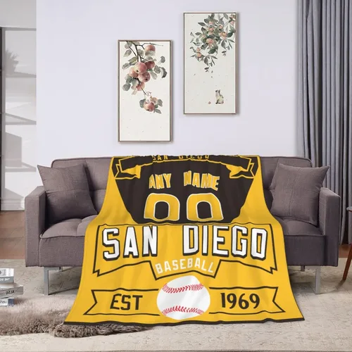 Vista 17 de Manta personalizada para cama, regalo para fanáticos del béisbol, manta de forro polar para invierno y verano, manta personalizada con nombre