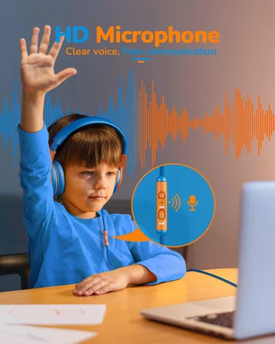 Vista 4 de awatrue AT2 2 auriculares para niños para viajes escolares, volumen seguro Paquete de 2 piezas