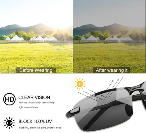 Vista 3 de YIMI Gafas de sol polarizadas fotocromáticas para conducción z87 para hombres y mujeres gafas de seguridad de día y noche