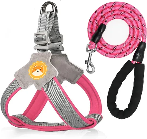Vista 11 de Arnés para perro sin tirones con acolchado de malla transpirable, tiras reflectantes, diseño a prueba de escapes, ajuste rápido para entrenar