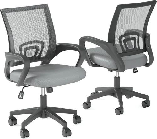 Vista 15 de OS MOTOR Silla de oficina en casa, silla de escritorio ergonómica de malla Negro