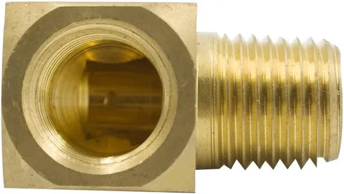 Vista 6 de Codo de calle de latón de 90 grados 1/4 "NPT macho x 1/4" NPT hembra Barstock tubería de montaje (paquete de 2)