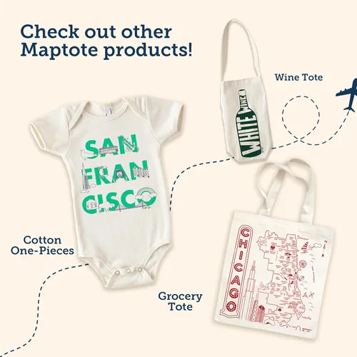Vista 5 de MAPTOTE Bolsa de lona de comestibles, bolsa de lona de algodón reutilizable para compras, viajes a la playa y viajes, respetuosa con el medio