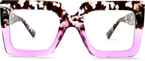 Vista 15 de Gafas de luz azul de gran tamaño para mujer, marco cuadrado grueso, elegantes gafas sin receta
