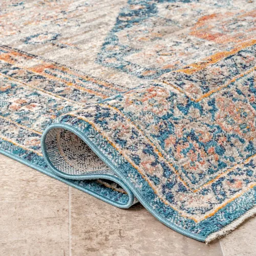Vista 6 de nuLOOM Brynn Petalled Medallion - Alfombra de área, 4 x 6, color beige