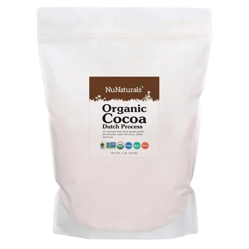 Vista 11 de NuNaturals Cacao en polvo orgánico de comercio justo sin azúcar, proceso holandés premium para beber y hornear, 1 libra