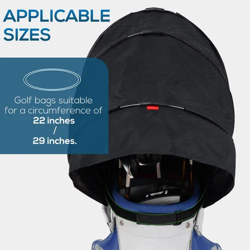 Vista 4 de Funda para bolsa de golf, protector para palos de golf, cubiertas impermeables para lluvia y polvo, fácil acceso para bolsa de golf, cubierta