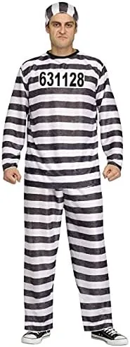 Vista 2 de Fun World, disfraz de preso para hombre adulto