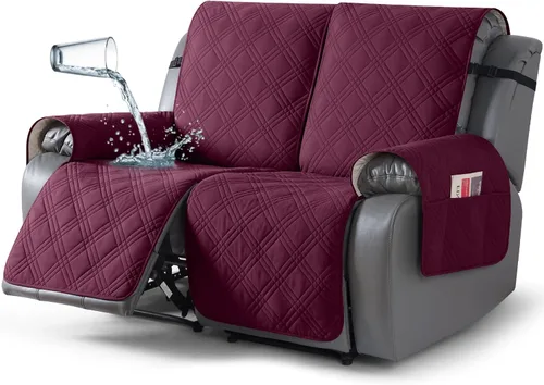 Vista 24 de TAOCOCO Fundas para Sillón de Dos Plazas Reclinable 100% Impermeables, Fundas Divididas para Loveseat Reclinable, Funda Antideslizante para Sofá