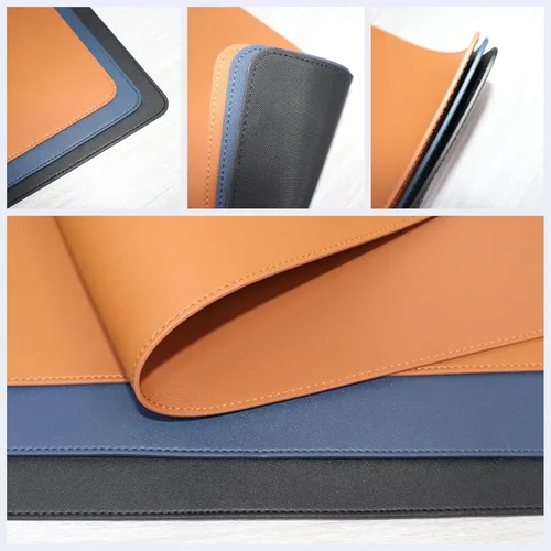 Vista 9 de MCBZ Almohadilla de escritorio de cuero, bloc de notas de cuero sintético, almohadilla de escritorio para cuaderno, alfombrilla para mouse