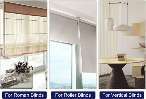Vista 5 de uxcell Cordón de cadena con cuentas, 2.19 yardas, 3 piezas de persianas enrollables verticales romanas para cortinas de ventana, piezas de repuesto