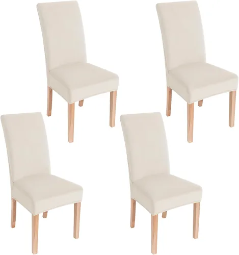 Vista 34 de smiry - Fundas para sillas de comedor de terciopelo elástico y suave, extraíbles, Terciopelo, Beige