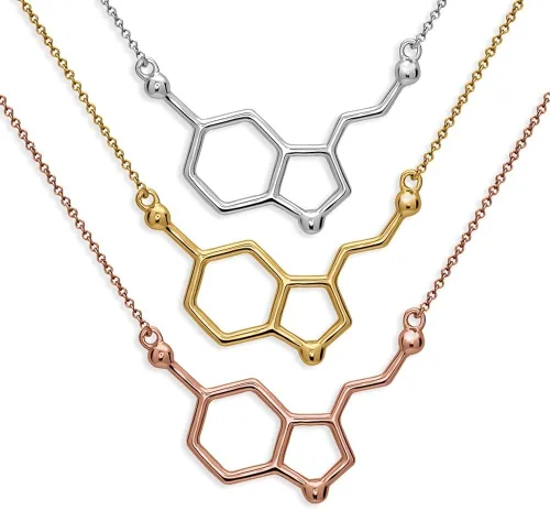 Vista 8 de Silver Phantom Jewelry Collar de molécula de serotonina en plata de ley 925